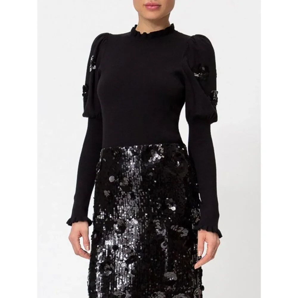 Actitude Twinset Women Actitude Twinset Ruffle Neck Slim Fit Jumper With Sequins